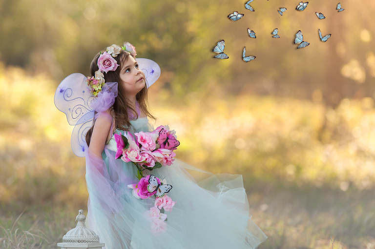 A Fairy on a Floral Swing in the Enchanted Forrest